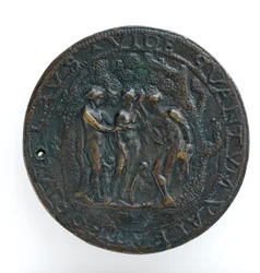 Bagside af en støbt medalje af biskop Giovanni Battista Casalio (bronze)